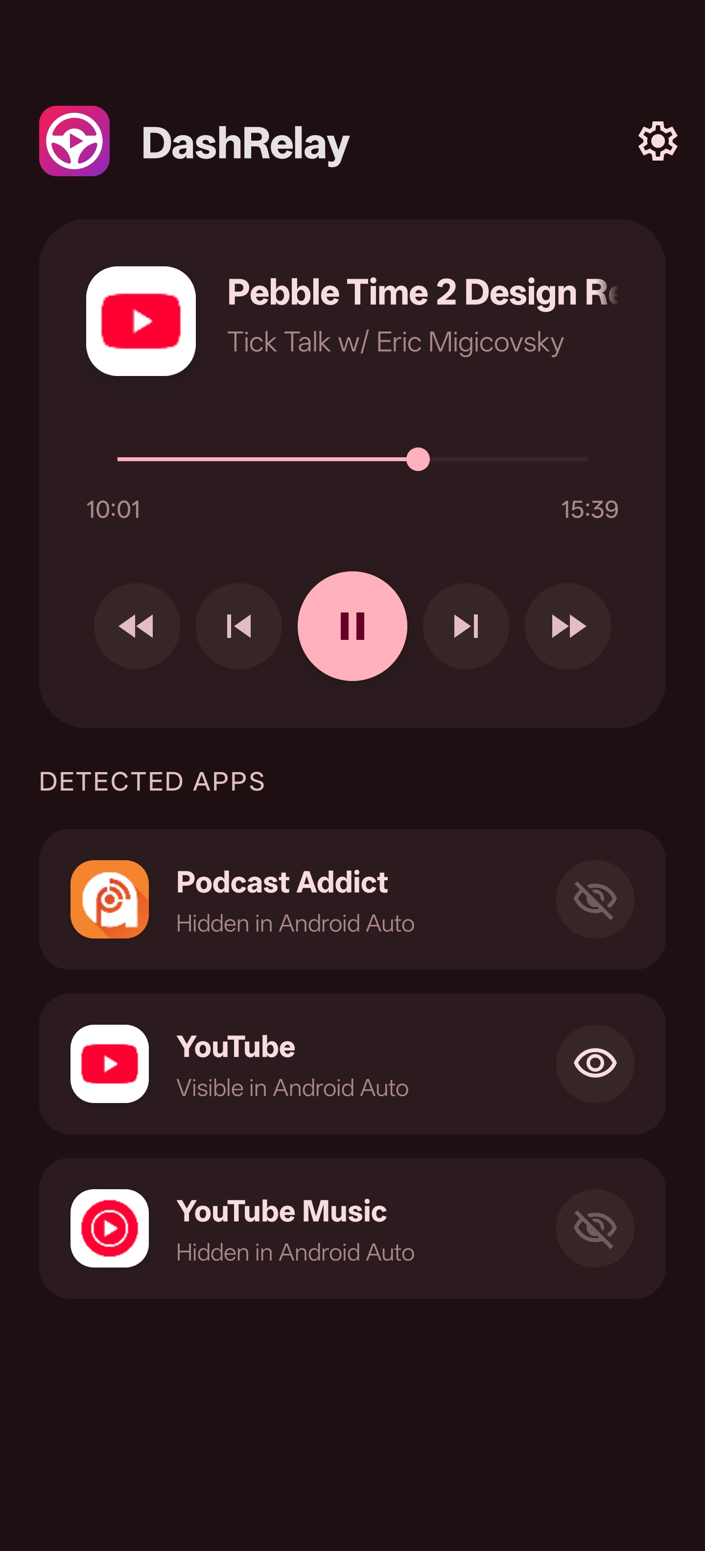 DashRelay phone interface