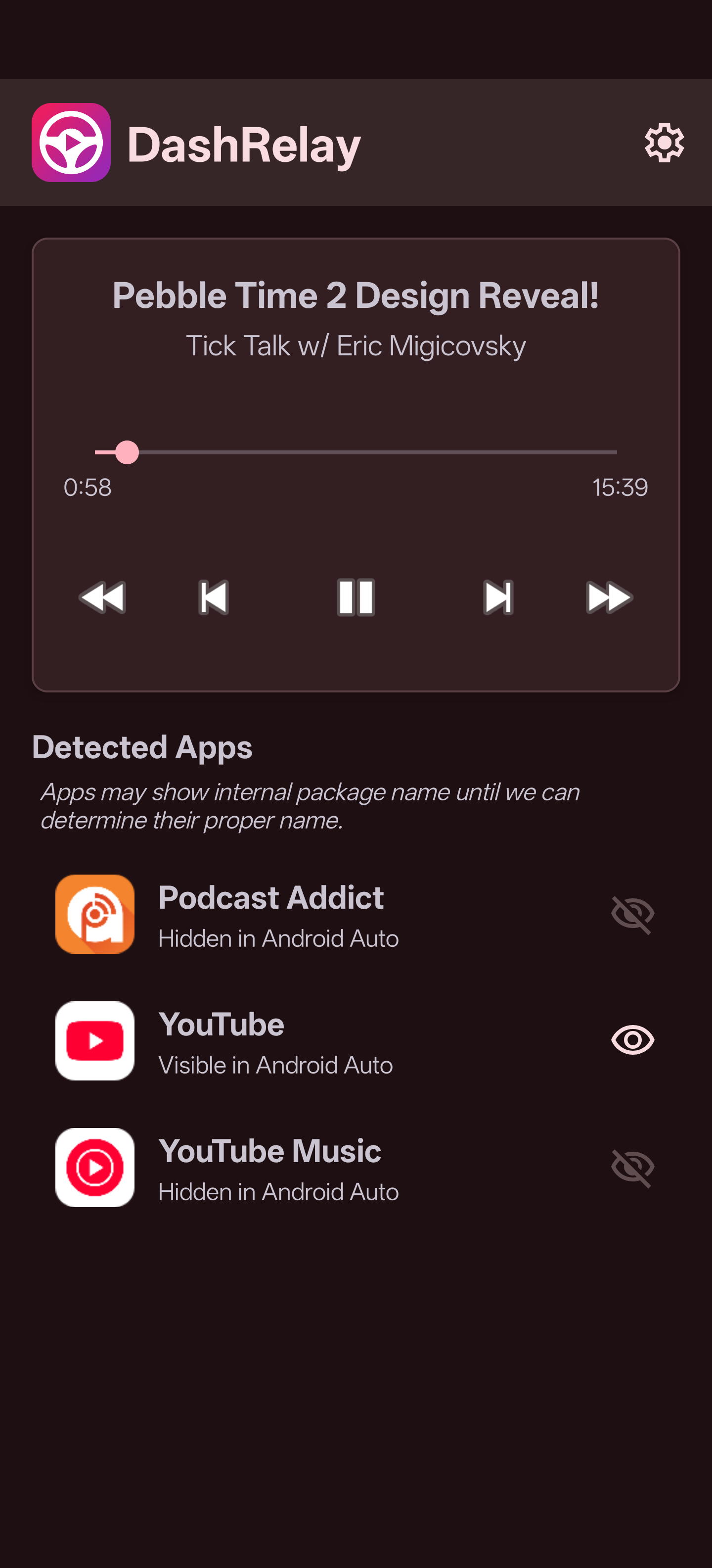 DashRelay phone interface
